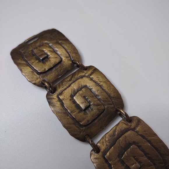 Vintage JJ Square Metal Link Bracelet - Picture 4 of 16